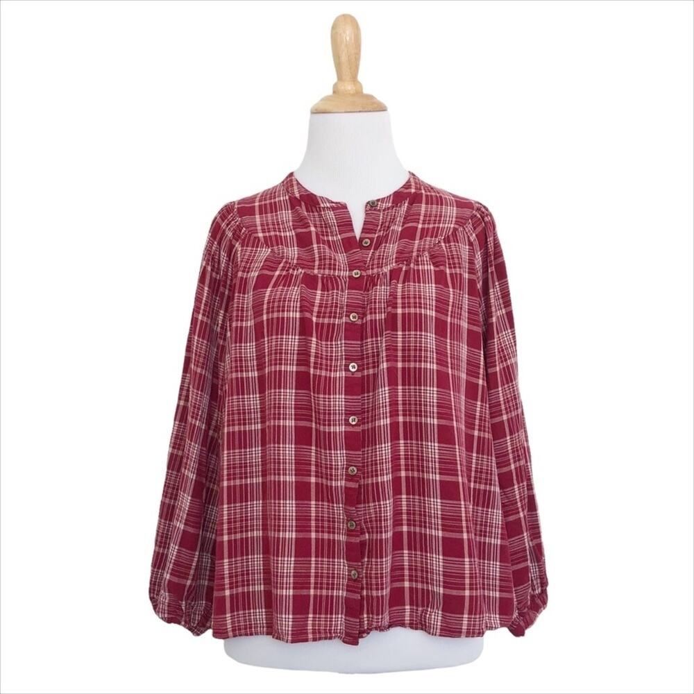Madewell Red Plaid Button Down Shirt